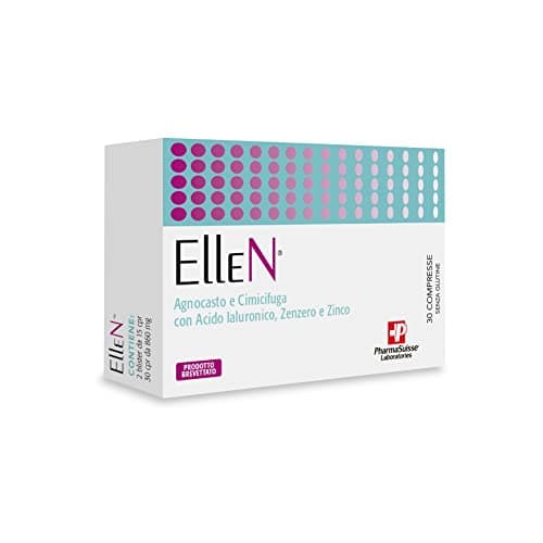 Ellen® Integratore Alimentare per Donne in Menopausa - Formulazione brevettata a base di Fitoestratti titolati (Agnocasto, Cimicifuga e Zenzero), Acido Ialuronico e Zinco - 30 compresse