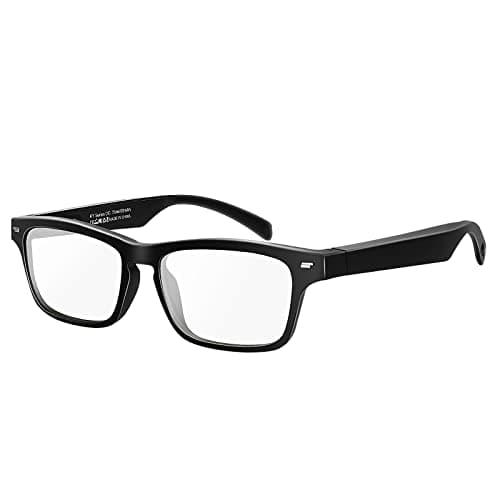 CatXQ Occhiali Intelligenti Smart Glasses,Wireless Bluetooth,IP5 Waterproof,Bone Conduction Sound (Music&Call) for all Smart Devices Support DIY Lens Replacement - Blue Light Filtering