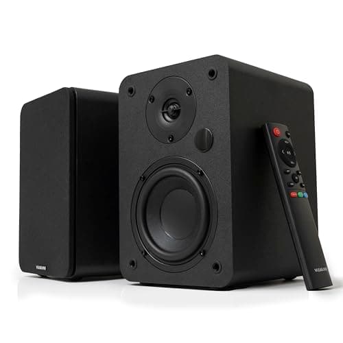 VULKKANO A4 ARC Cassa Amplificata con Woofer da 4", Bluetooth 5.0, HDMI ARC, Optica, RCA, USB, con Uscita Subwoofer, Casse Monitor con Design Elegante