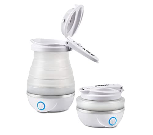 G3 Ferrari G10165 Bollitore Pieghevole in Silicone "Compà", Doppio voltaggio, 0,8 Litri, 750 Watt, Bianco