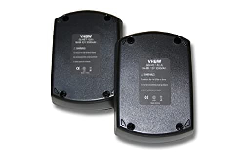 vhbw 2x batteria compatibile con Metabo BZ 12 SP, SSP 12, BSZ 12 Impuls, BSZ 12 Premium, BS 12 SP, BSZ 12 utensile elettrico (3000 mAh, NiMH, 12 V)