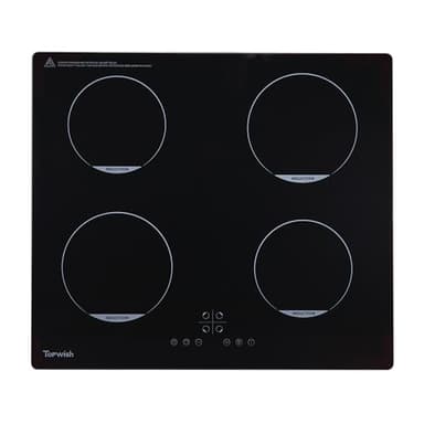 Topwish piano induzione, piano induzione 4 fuochi, piano cottura induzione, piastra induzione con sicurezza bambini, funzione boost, controllo touch, indicatore di calore residuo, timer, 59CM
