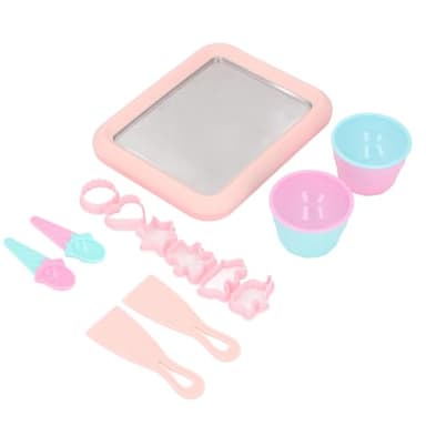 Gelatiere arrotolato, 304 Gelatiere istantaneo in acciaio inox Antisdrucciolevole Piede Pads 10.8 x 8.8in Gelatiere rotolo con 2 spatole per gelato fatto in casa fai da te frullati