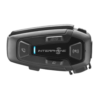 INTERPHONE UCOM8R - Singolo - Interfono Moto con Comunicazione Mesh 2.0, Fino a 24 Piloti, Distanza 1,6 Km, Autonomia 18 ore, Compatibile TFT e GPS, Impermeabile, Speaker HD 40mm
