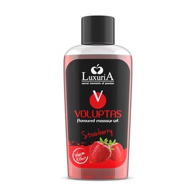 INTIMATELINE | Voluptas- Gel Massaggio Commestibile, Gel Stimolante Effetto Caldo per Tutto il Corpo, Azione Idratante e Addolcente, 100ml (Fragola)