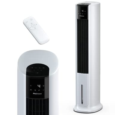 Pro Breeze Climatizzatore Portatile Evaporativo a Torre 7L -105cm. 3 Velocità, Telecomando, Oscillazione Auto, Timer e sleep, Naturale e di Umidificazione - raffrescatore evaporativo