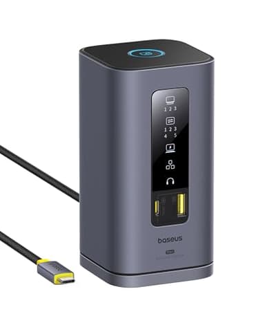 Baseus Docking Station USB C, Spacemate 11 in 1, [Displaylink per MacOS], 3 Monitor 4K, 10Gbps USB-C/A, PD 100W, Ethernet, Audio, per M1/M2/M3 e Win