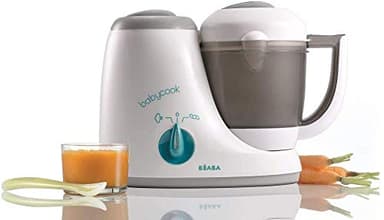 BÉABA - Babycook Original, Cuocipappa per Neonati, Omogeneizzatore 4 in 1: Frulla, Scalda, Cuoce a Vapore, Scongela, Robot per Pappe Rapido: 15 min, Accessori inclusi