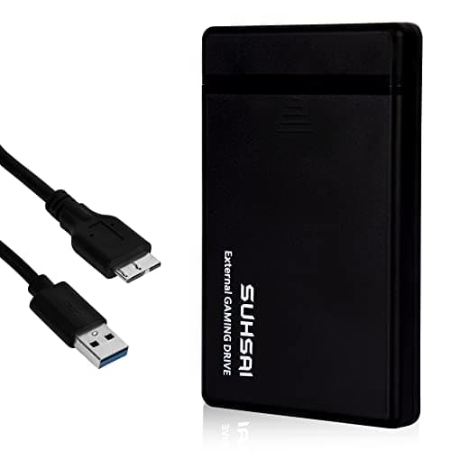 SUHSAI Disco Rigido Esterno, Disco Rigido Gaming, Disco Rigido Portatile da 1 TB, HDD Esterno USB 3.0, Unità di Archiviazione per PS5, PS4, PS3, Mac, PC, Laptop, Tablet, Desktop (Nero)