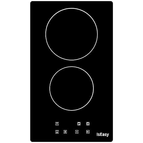 Doppia vetroceramica elettrica, doppia piastra di cottura in vetroceramica – (3000 W, 2 fuochi, da incasso, automatico, touch, timer, vetro-ceramica) – Doppia zona