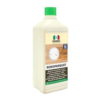 MARBEC ROBOPARQUET 1LT Detersivo concentrato a bassa schiumosità per la pulizia dei pavimenti in legno e parquet con per robot lavapavimenti. Pulisce a fondo e asciuga rapidamente.