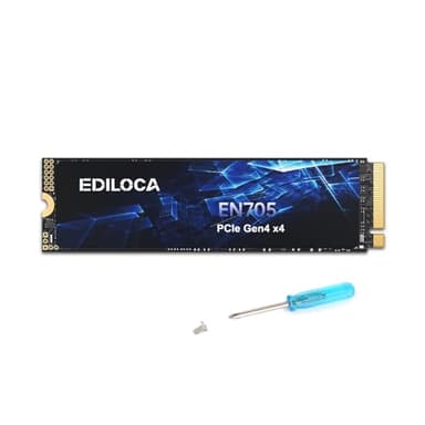 Ediloca EN705 SSD 1TB PCIe Gen4, NVMe M.2 2280, 3D NAND TLC, fino a 5000 MB/s, unità a stato solido interna, cache SLC dinamica, compatibile con PS5, laptop e PC desktop