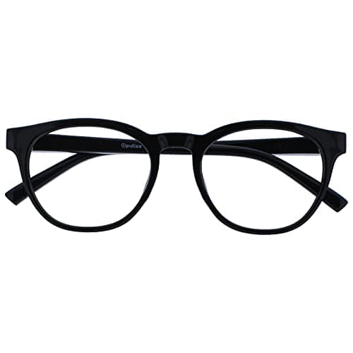 OPULIZE Blu - Occhiali Filtro Luce Blu Montatura Tonda Fashion Cerniere a Molla Migliorano il Sonno Gaming Computer Anti Riflesso Nero Uomo Donna B5-1 +0.00