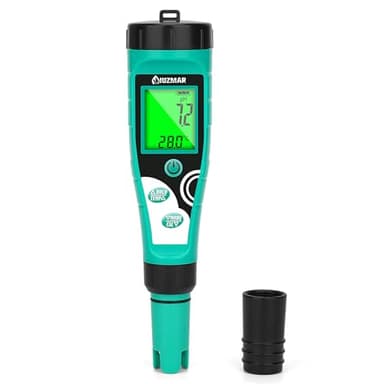 UIUZMAR Misuratore pH e Cloro Piscina, Misuratore di Sale Piscina Cloro pH Digitale Con Uno Schermo Più Grande, Tester pH ORP Cloro Salinità EC TDS 7 in 1 per Acquario, Idroponica, Acqua