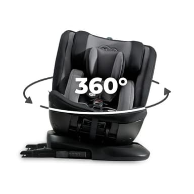 Kinderkraft XPEDITION2 I-SIZE 40-150 cm, Seggiolino auto 0-36 kg, Seggiolino 360 girevole, con Isofix Base, Reclinabile Posizione sdraiata, Poggiatesta regolabile, Gruppo 0 1 2 3, Nero