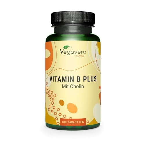 VITAMINA B Complex Alto Dosaggio | B1, B2, B3, B5, B6, B7 (Biotina), B9 (Acido Folico), B12 + Colina | Prodotto in Germania | Vegan e Certificato in Laboratorio | Vegavero®