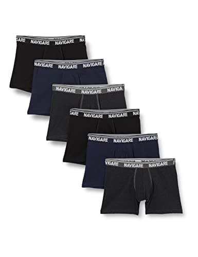 Navigare 573/E Boxer, Multicolore (Grigio/ Nero/ Navi), X-Large (Taglia produttore:6), Pacco da 6, Uomo