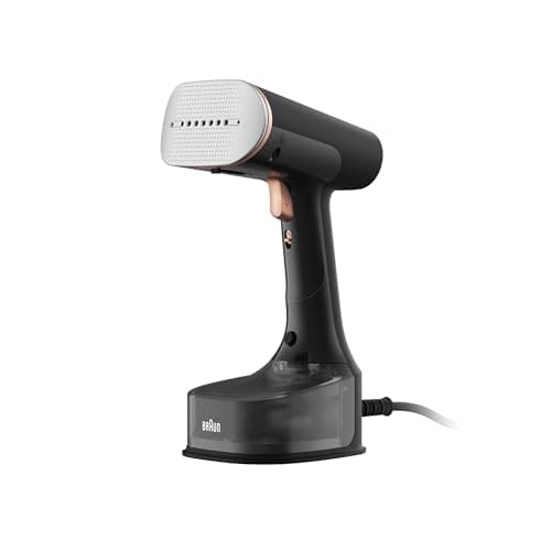 Braun QuickStyle 7 GS7077BK, Stiratore Verticale con Tecnologia Dual FreeGlide 3D e Piastra Riscaldata, con Riscaldamento Rapido, Vapore 35 g/min, Capacità 250 ml, Cavo 3 m, 1600W, Nero