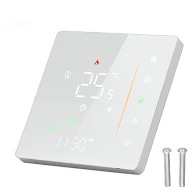 Termostato intelligente WiFi Programmabile Telefono App Controllo Acqua Riscaldamento a pavimento Regolatore di temperatura Termostato programmabile per Tuya AC 95‑240 V Bianco