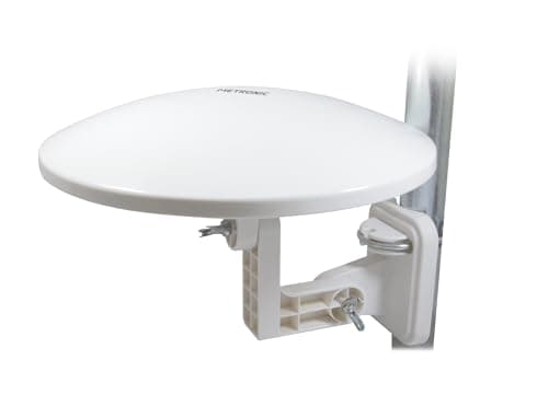 Metronic 427017 Antenna esterna omnidirezionale amplificata 36 dB- Ideale per camper e roulotte, colore: bianco - TNT/compatibile Full HD / 4K