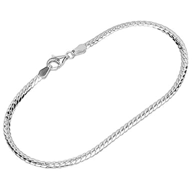 NKlaus bracciale in argento 925 19cm catena a cordolo piatta e attorcigliata bracciale da uomo 12616