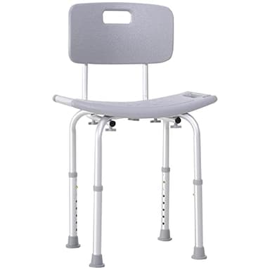 HOMCOM Sedia da Doccia per Bagno in Alluminio e Plastica Altezza Regolabile 8 Livelli 71-88cm Piedini Antiscivolo