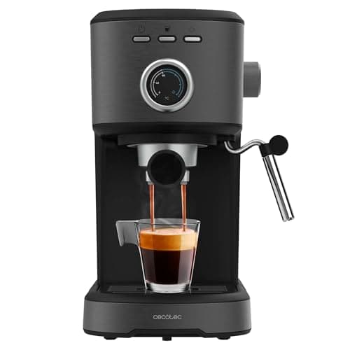 Cecotec macchine per caffè espresso Power Espresso 20 Pecan Steel. Caffettiera espressa digitale, con 20 bar e vapore orientabile.