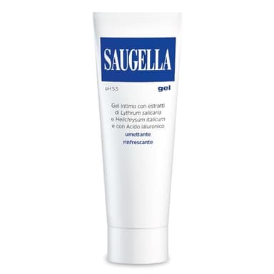 Saugella Gel, pH 5.5, Idratante e Rinfrescante, Allevia la Secchezza Durante i Rapporti, con Acido Ialuronico e Salicaria, Compatibile con Preservativi in Lattice, 30 ml