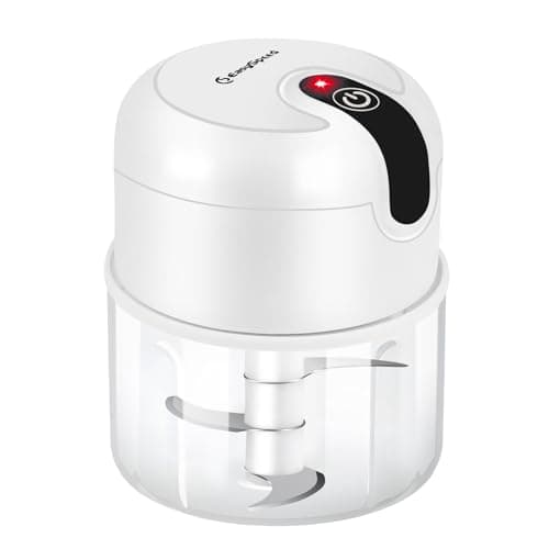EASYSPEED Frullatore Tritatutto Tritacarne Elettrico Chopper Batteria Ricaricabile USB Portatile,Adatto Per Cucina A Base Di Carne,Frutta E Verdura,In Cucina,Bianco