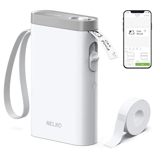 Nelko Etichettatrice, P21 Bluetooth Stampante Termica Etichette, Senza fili Sticker Maker Mini Etichettatrice Maker con Modelli Mmultipli per Organizzare la Casa di Archiviazione dell'Ufficio, Bianco
