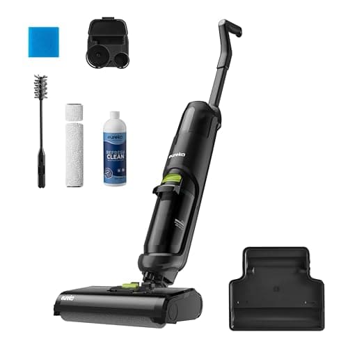Eureka NEW400 Aspirapolvere e Lavapavimenti Intelligente, Spazzola Autopulizia,Aspirapolvere Lavapavimenti Senza Fili, Scopa Elettrica Design Leggero e Senza Fili per Pavimenti in Piastrelle e Legno