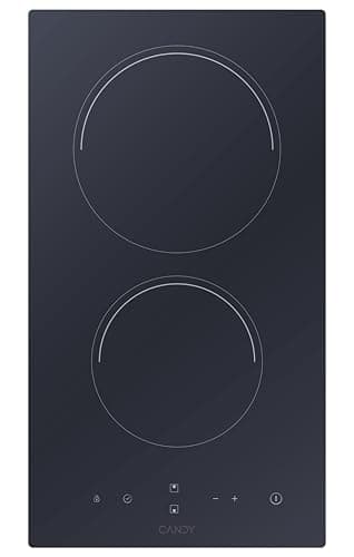 Candy Piano Cottura a Induzione 2 Fuochi in Vetroceramica, Pannello di Controllo Touch Centrale, Timer Programmabile, Blocco di Sicurezza e Indicatore Calore Residuo, 28,8 x 52 x 5,5 cm, Nero - CDH30