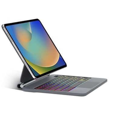 FOGARI Magic Tastiera per iPad Air 13 pollici M2 2024, iPad Pro 12.9 pollici(6ª, 5ª, 4ª, 3ª Generazione), Retroilluminazione a 7 Colori, Trackpad Multi-Touch,Design Magnetico Fluttuante, Nero