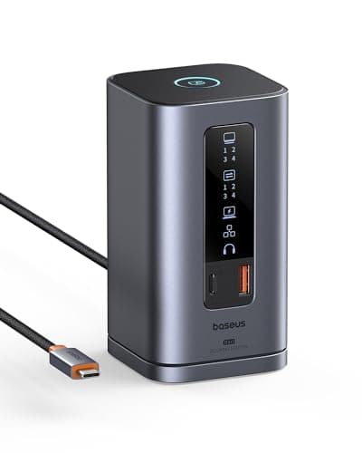 Baseus Docking Station, Spacemate Serie 11 in 1 Docking Station 3 Monitor con 2*HDMI 1*DP 4K@60Hz, 3*USB-A/C 10Gbps, Ethernet 1 Gbps, 100W PD, HUB USB C per Laptop Dell/HP/Mac/Lenovo/Acer