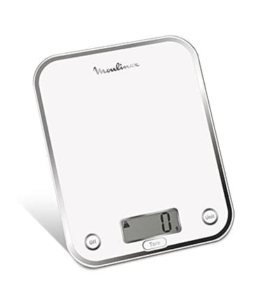 Moulinex BN5000 Optiss, Bilancia da cucina, vetro temperato resistente, funzione liquid, Bianco