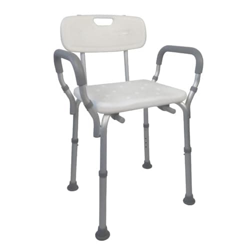 Mobiclinic, Sedia da doccia, Puerto, Marchio europeo, Disabili, Sgabello per anziani, Marcatura ce, Antiscivolo, Altezza regolabile, Sedile con fori acqua, Colore bianco
