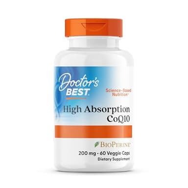 Doctor's Best, High Absorption CoQ10, con BioPerine, 200mg, 60 Capsule vegane, Testato in Laboratorio, Senza Glutine, Senza Soia, Vegetariano