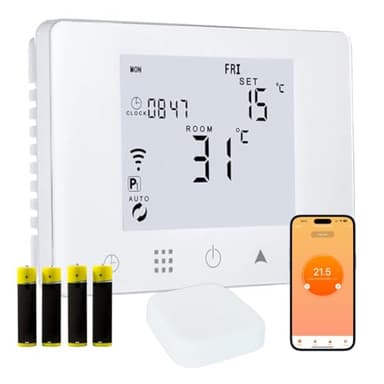 CRONOTERMOSTATO WIFI A BATTERIE PROGRAMMABILE SMARTPHONE APP ALEXA TERMOSTATO CALDAIA DA PARETE O BOX 503 display Standard (EN)
