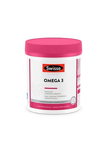 Omega 3 - Swisse - 200 capsule molli - 3000 mg di Olio di Pesce, Certificato 5* IFOS, 466 mg EPA e 270 mg DHA per porzione, Capsule inodore rivestite alla vaniglia