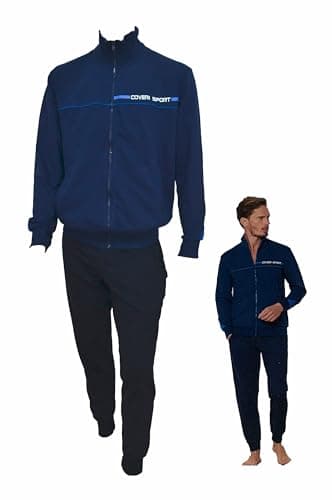Enrico Coveri Tuta Uomo Estiva in Cotone - Completa Adatta alle 4 Stagioni, Sportiva (1037 Jeans, M)