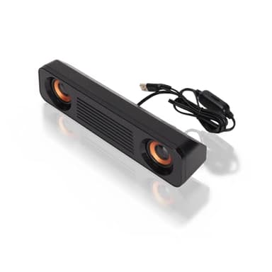 Soundbar per TV con 2 altoparlanti 2 fori sonori, 60Hz-20KHz 360 ° qualità audio surround, Subwoofer Stereo Hi-Fi con Spina da 3,5 Mm Alimentato Tramite USB Altoparlante Lungo per TV Computer Desktop