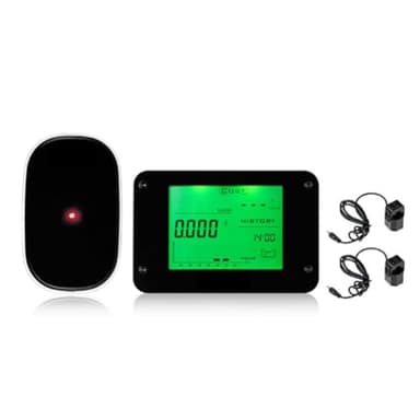 HUPYOMLER Monitor di elettricità wireless per monitorare il consumo di energia in tempo reale per misuratore di potenza monofase o trifase (2 trasformatori), facile da installare