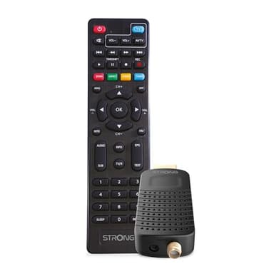 STRONG - Ricevitore HDMI/Decoder DVB-T2 - SRT84 - Funzione registratore - Compatibile con standard HEVC265 e Dolby Audio - Guida elettronica ai programmi - Telecomando 2 in 1 - Nero