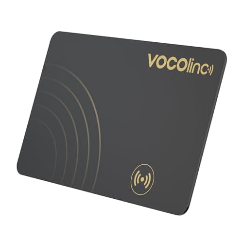 VOCOlinc Smart Air Tag Card Bluetooth, Wallet Tracker Thin 1.6mm Compatibile con Apple Dov’è (solo iOS, NON per Android), Localizzatore Portafogli Trova Oggetto per Bagaglio/Valigia/Passaporti, Nero