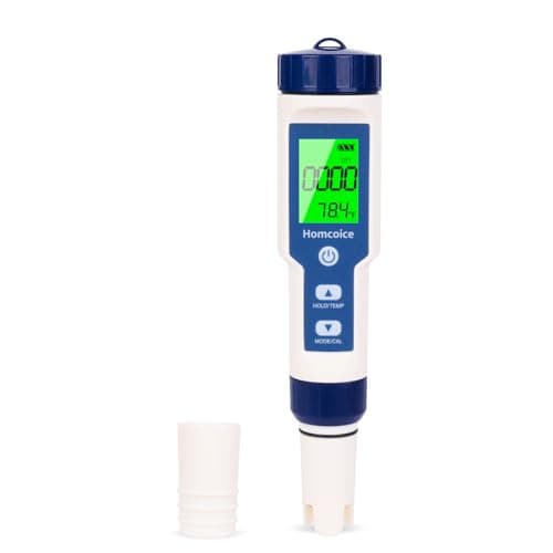 Homcoice Misuratore pH Piscina 7 in 1 con TDS EC Salinità S.G ORP Temperatura, professionale Tester pH Acqua IP67 impermeabile, pH Meter digitale ad alta precisione 0,01 con funzione ATC