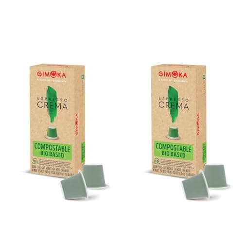 Gimoka - Compatibile Per Nespresso - Capsule Compostabili - 100 Capsule - Gusto CREMA - Intensità 10 - Made In Italy (Confezione da 2)
