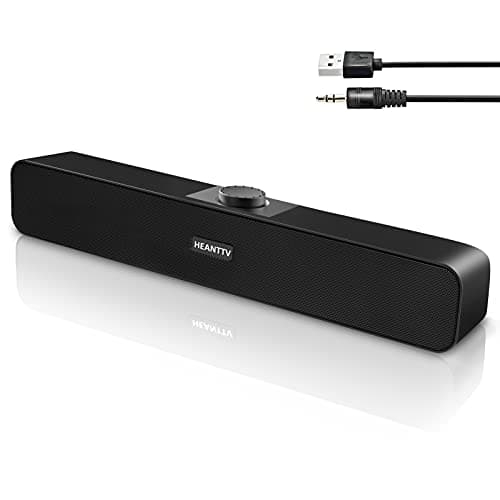 HEANTTV Casse PC, Altoparlanti per computer Alimentazione USB,Superbo Stereo Desktop Speakers,Altoparlanti per Computer (USB+3.5mm)