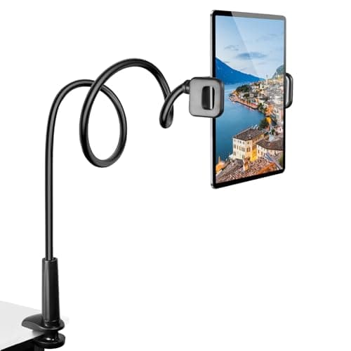 Czemo Supporto Tablet, Collo Oca Supporto Regolabile - Universale Supporto Stand per Tablet Compatibile con iPad/iPhone 4 a 11" Attrezzatura (Nero)
