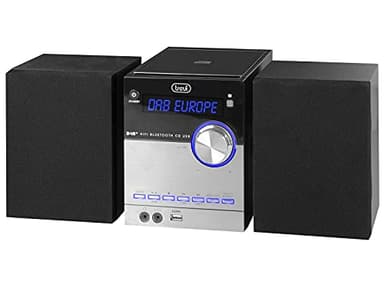 Trevi HCX 10D8 DAB Sistema Stereo Hi-Fi Digitale DAB+/FM CD MP3 USB Wireless, Stereo Compatto 30W con Display LCD, Telecomando, AUX-IN e 5 Equalizzazioni Audio