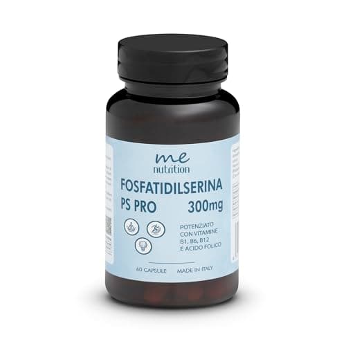 Fosfatidilserina Pura 300mg Combatte il Cortisolo, Migliora Memoria e Concentrazione, Riduce lo Stress Integratore Nootropico con Vitamine B1 B6 B12 Acido Folico 60 Capsule Me Myeasy